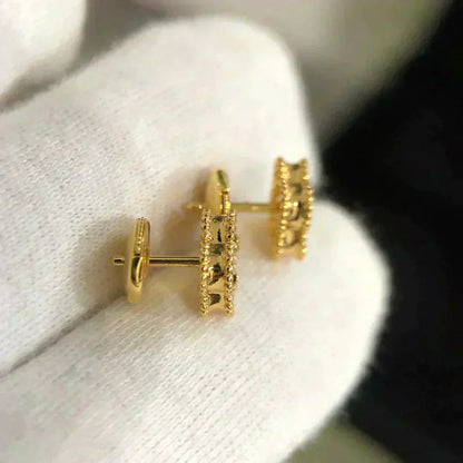 [LORA]CLOVER MINI 9.5MM MALACHITE  EARRINGS