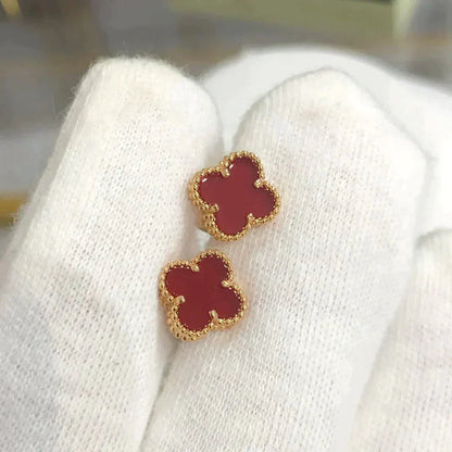 [LORA]CLOVER MINI 9.5MM CARNELIAN EARRINGS