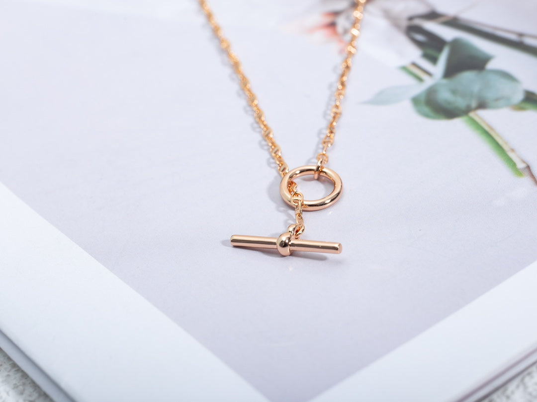 [LORA]ECHAPPEE NECKLACE PINK GOLD