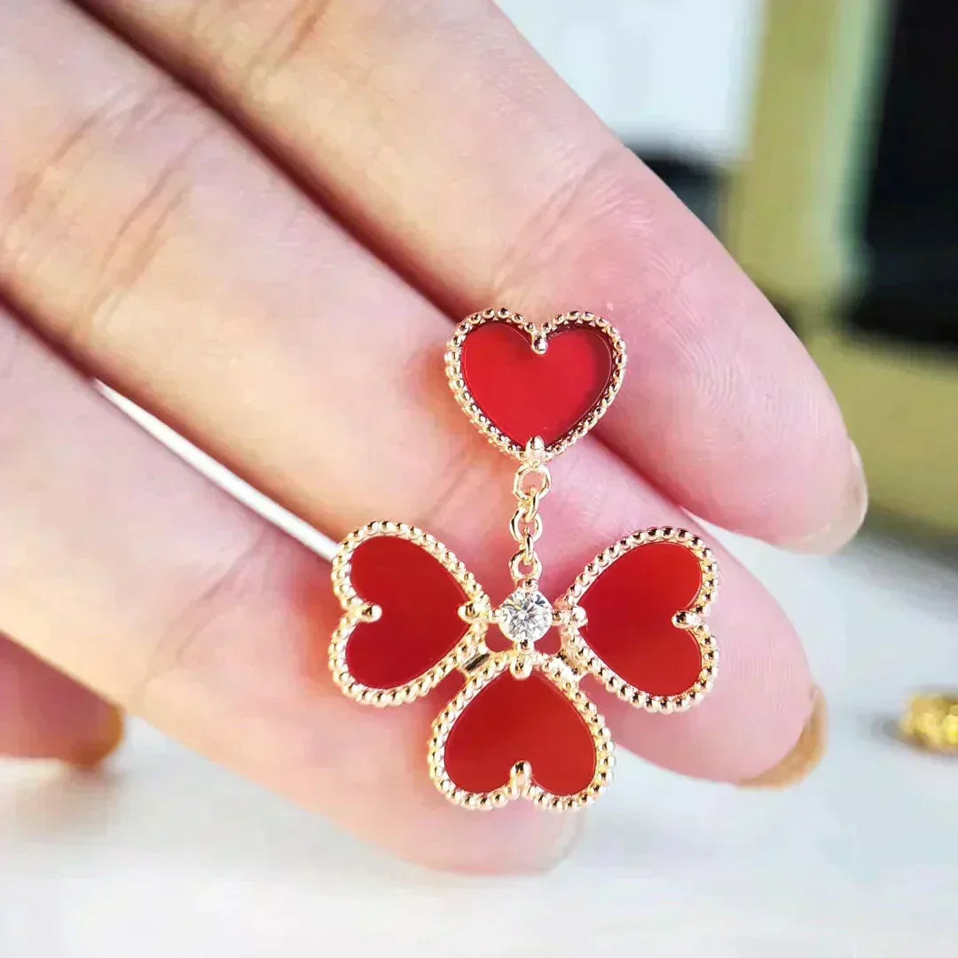 [Lora]SWEET CLOVER CARNELIAN EARRINGS