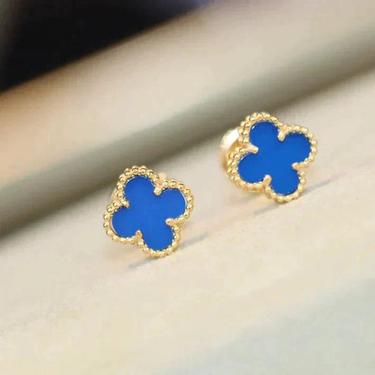 [LORA]CLOVER MINI 9.5MM TURQUOISE EARRINGS