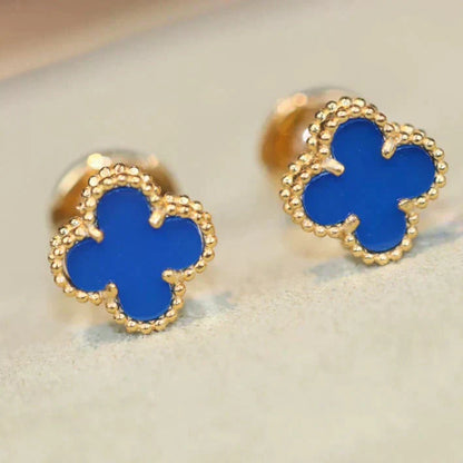 [LORA]CLOVER MINI 9.5MM TURQUOISE EARRINGS