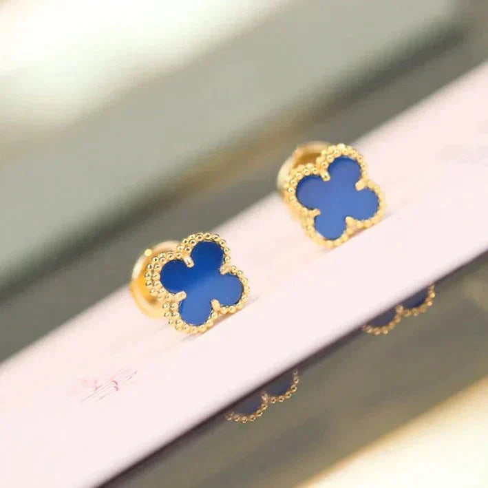 [LORA]CLOVER MINI 9.5MM TURQUOISE EARRINGS