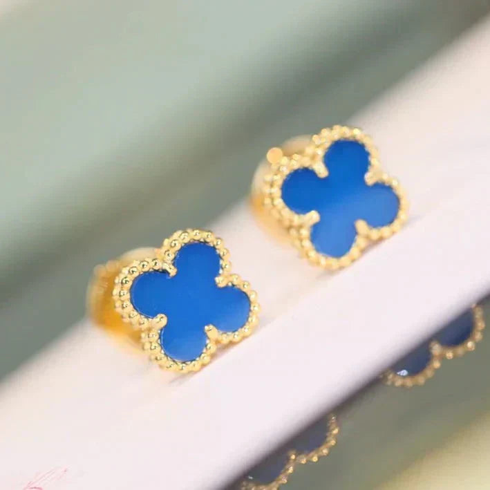 [LORA]CLOVER MINI 9.5MM TURQUOISE EARRINGS