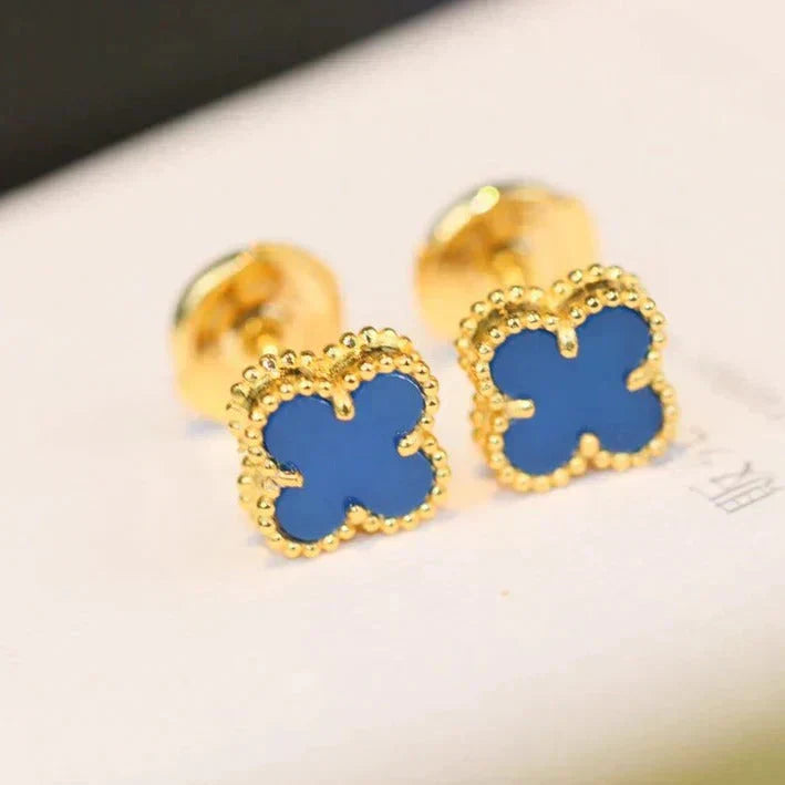 [LORA]CLOVER MINI 9.5MM TURQUOISE EARRINGS
