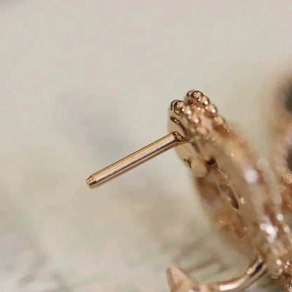 [LORA]CLOVER MEDIUM 1 MOTIFS FUll DIAMOND EARRINGS