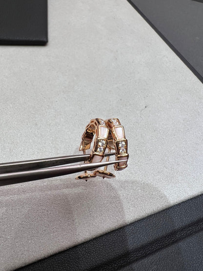 [LORA]SERPENTI MOP PINK GOLD EARRINGS