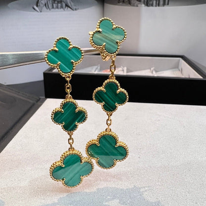 [Lora]CLOVER MALACHITE 3 MOTIFS GOLD