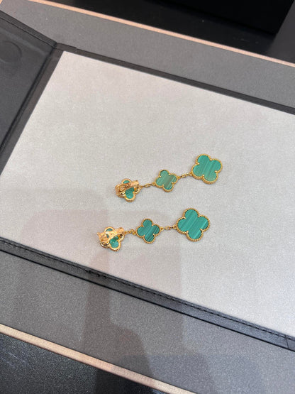 [Lora]CLOVER MALACHITE 3 MOTIFS GOLD