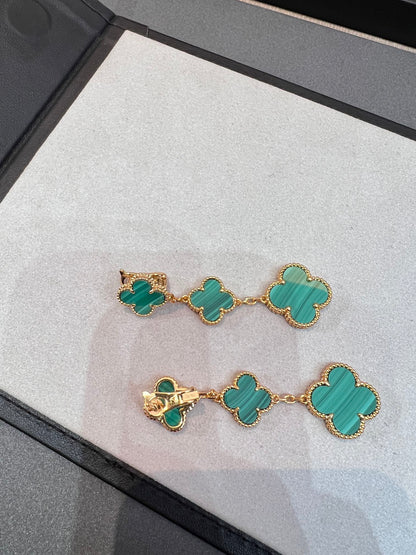 [Lora]CLOVER MALACHITE 3 MOTIFS GOLD