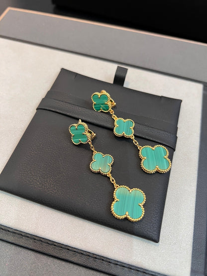 [Lora]CLOVER MALACHITE 3 MOTIFS GOLD