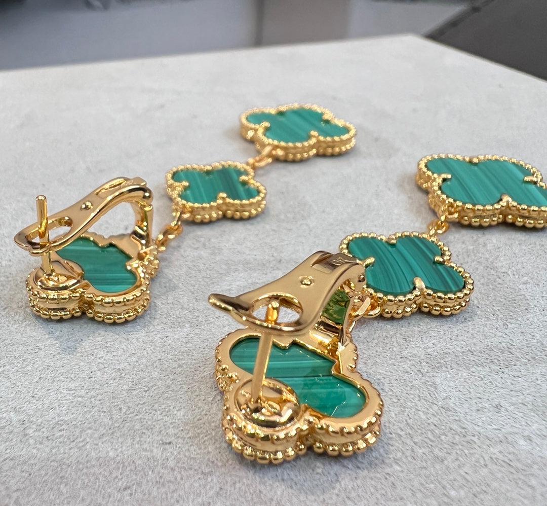 [LORA]CLOVER MALACHITE 3 MOTIFS GOLD