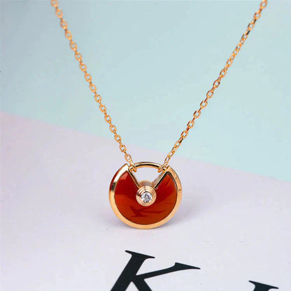 [LORA]AMULETTE GOLD CARNELIAN ONYX NECKLACE