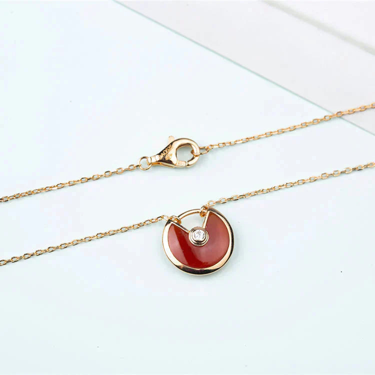 [LORA]AMULETTE GOLD CARNELIAN ONYX NECKLACE