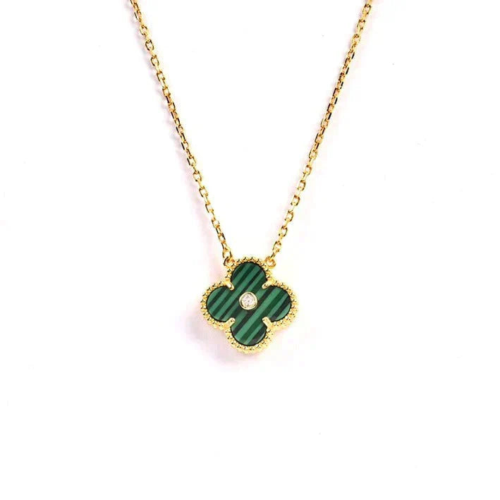 [LORA]CLOVER 15MM DIAMOND TURQUOISE NECKLACE
