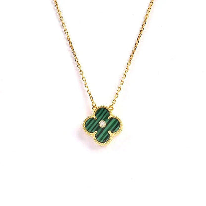 [LORA]CLOVER 15MM DIAMOND TURQUOISE NECKLACE