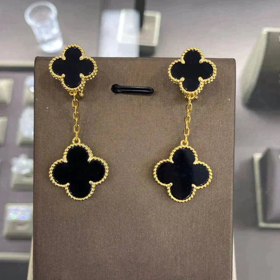 [Lora]CLOVER 2 MOTIFS  EARRINGS (MULTIPLE CHOICESC