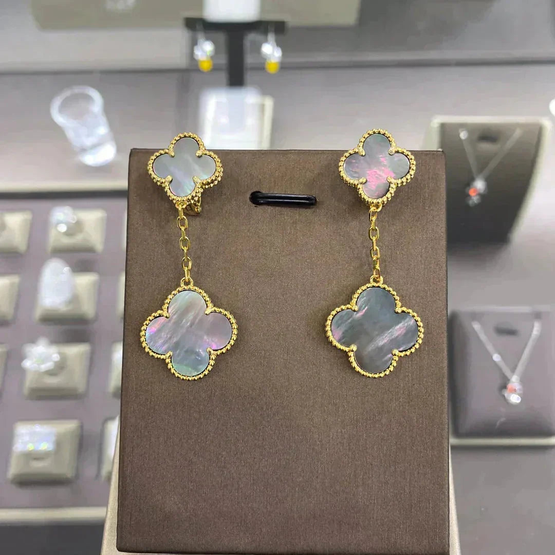 [Lora]CLOVER 2 MOTIFS  EARRINGS (MULTIPLE CHOICESC