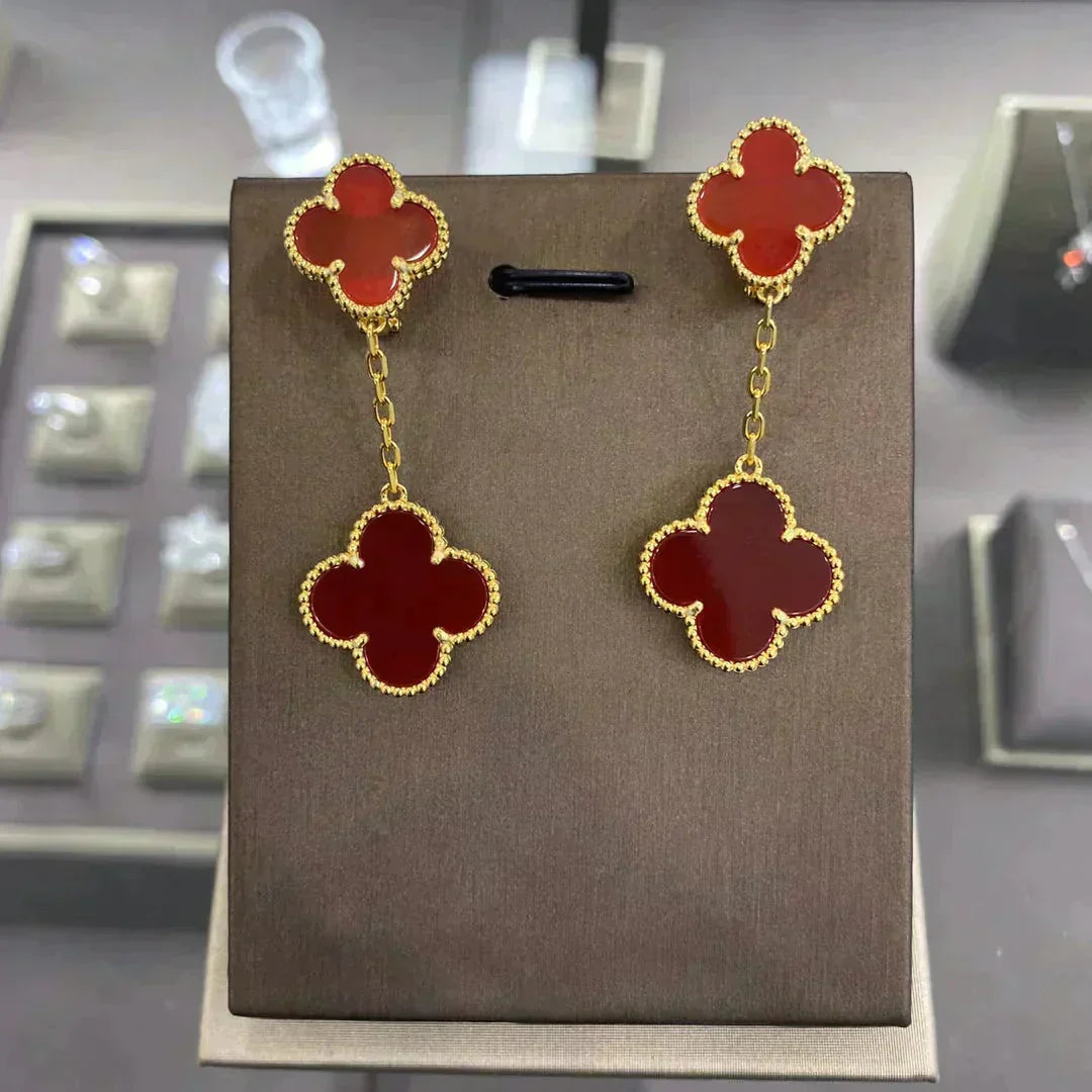 [Lora]CLOVER 2 MOTIFS  EARRINGS (MULTIPLE CHOICESC