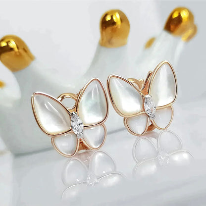 [Lora]BUTTERFLY MOP DIAMOND EARRINGS