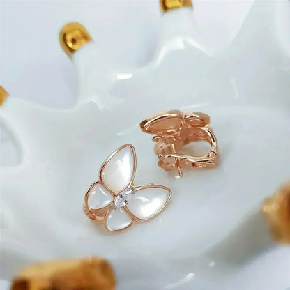 [Lora]BUTTERFLY MOP DIAMOND EARRINGS