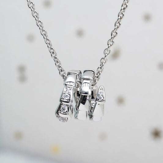 [LORA]SERPENTI SILVER NECKLACE DIAMOND