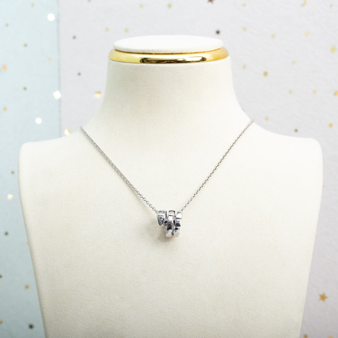 [LORA]SERPENTI SILVER NECKLACE DIAMOND