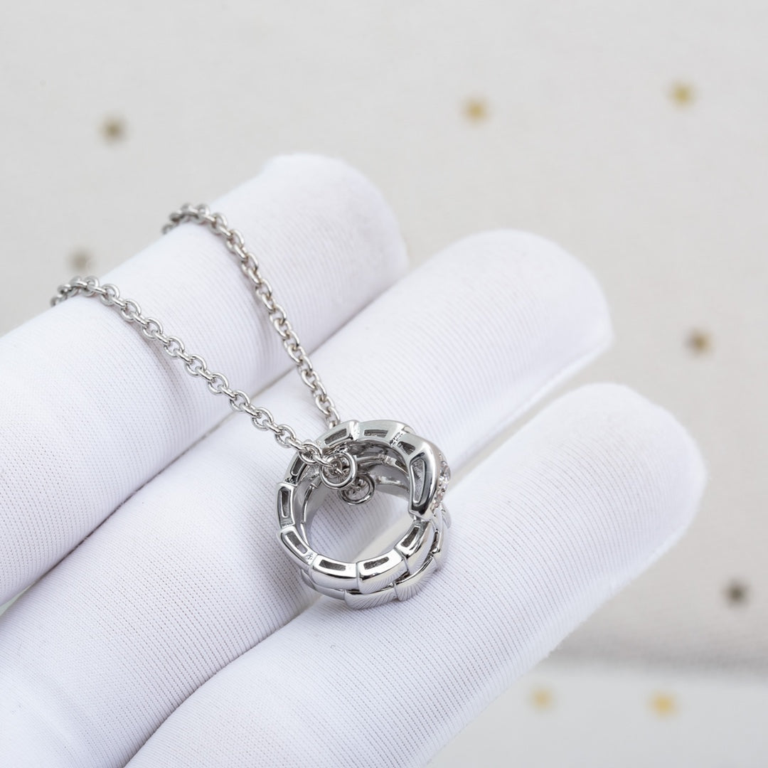 [LORA]SERPENTI SILVER NECKLACE DIAMOND