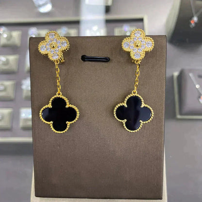 [LORA]CLOVER  2 MOTIFS  DIAMOND  EARRINGS (MULTIPLE CHOICESç´