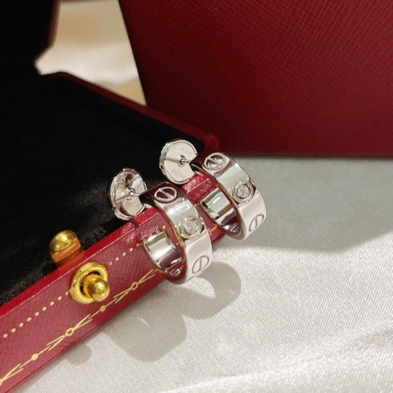 [LORA] LOVE EARRINGS 5.7MM 2 DIAMONDS