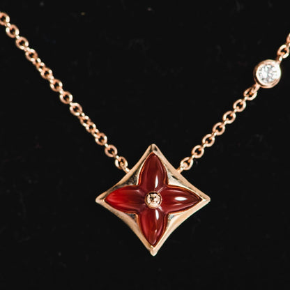 [LORA]STAR NECKLACE PINK GOLD 1 DIAMOND