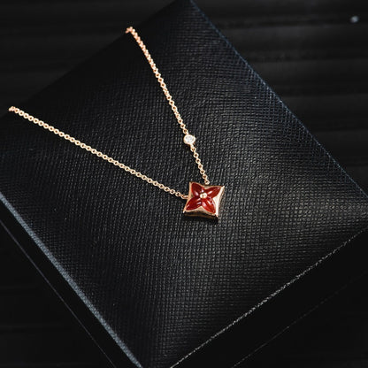 [LORA]STAR NECKLACE PINK GOLD 1 DIAMOND