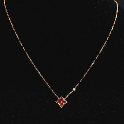 [LORA]STAR NECKLACE PINK GOLD 1 DIAMOND