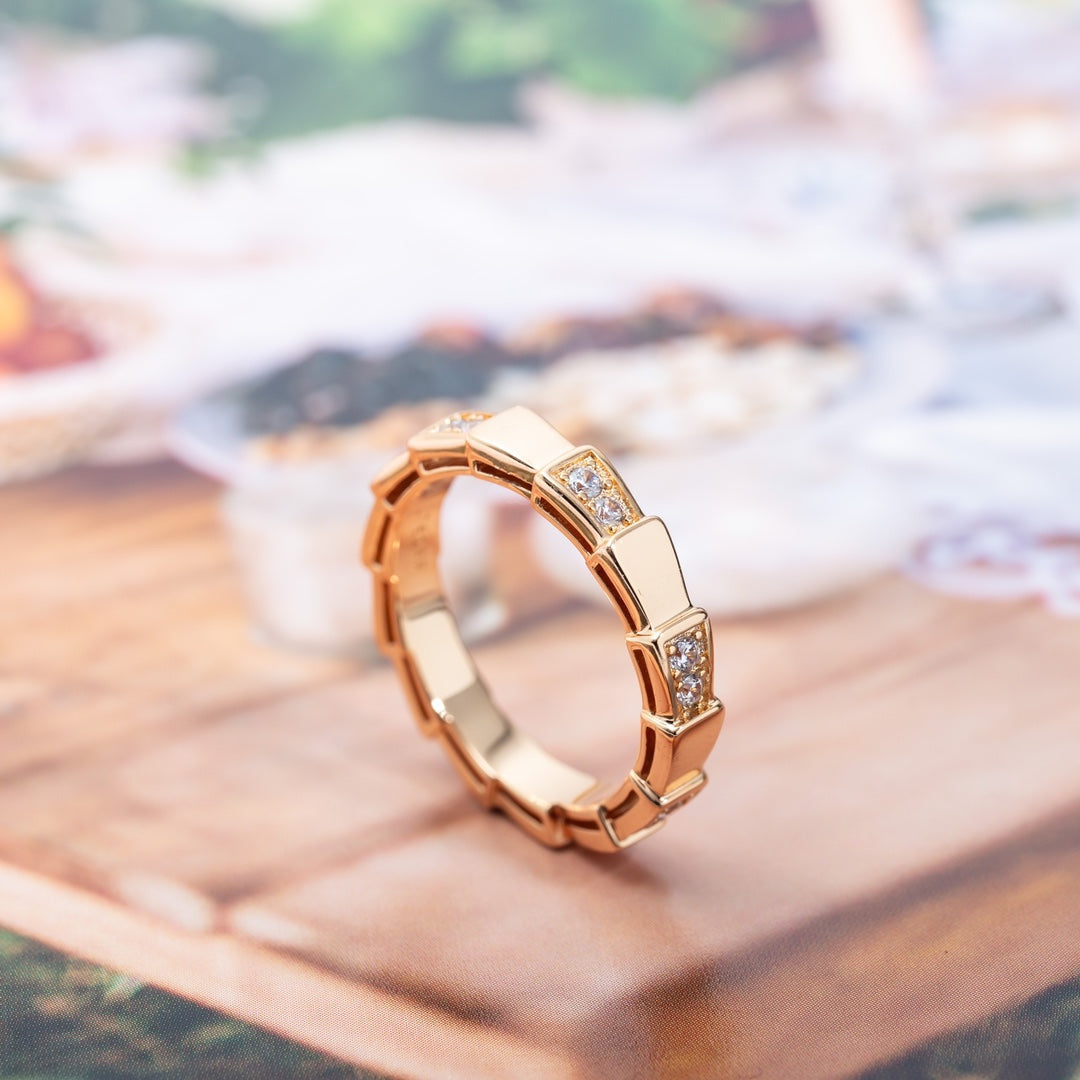 [LORA]SERPENTI RING PINK GOLD  3MM
