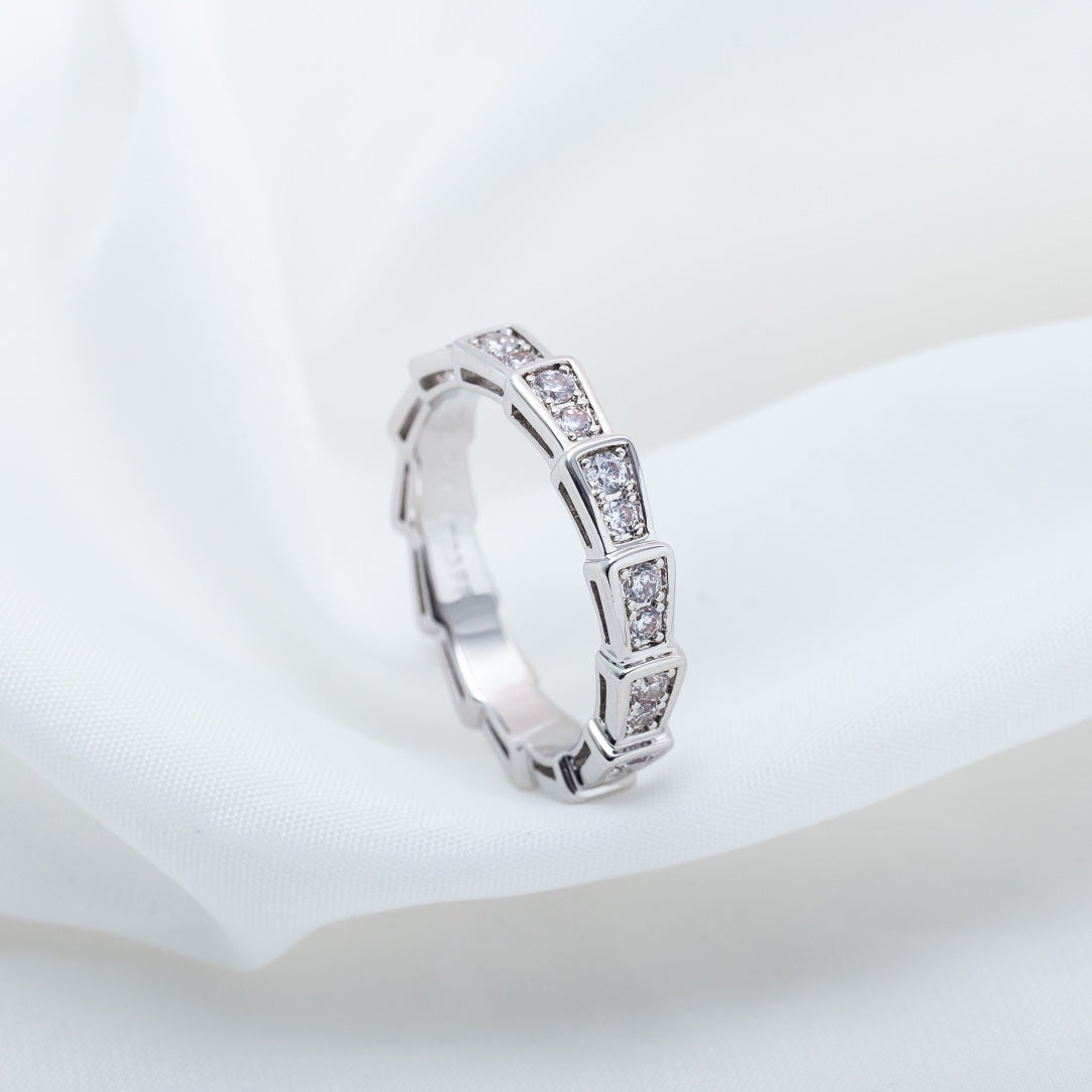 [LORA]SERPENTI RING SILVER DIAMOND PAVED 3MM