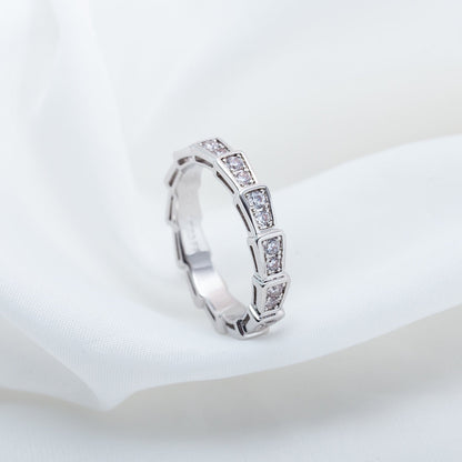 [LORA]SERPENTI RING SILVER DIAMOND PAVED 3MM