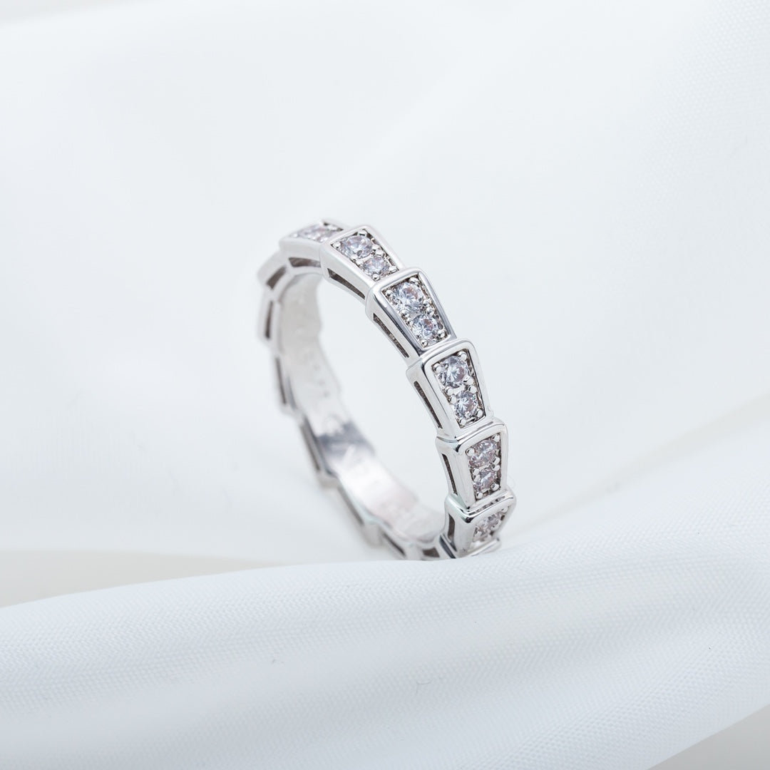 [LORA]SERPENTI RING SILVER DIAMOND PAVED 3MM
