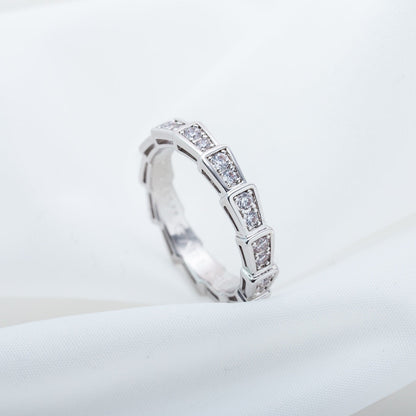 [LORA]SERPENTI RING SILVER DIAMOND PAVED 3MM