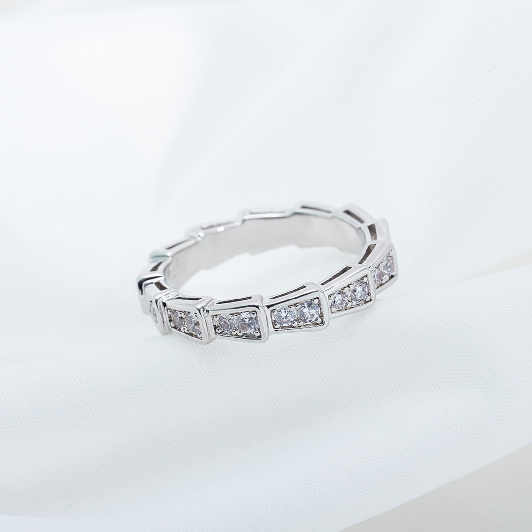 [LORA]SERPENTI RING SILVER DIAMOND PAVED 3MM