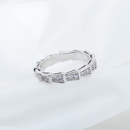 [LORA]SERPENTI RING SILVER DIAMOND PAVED 3MM