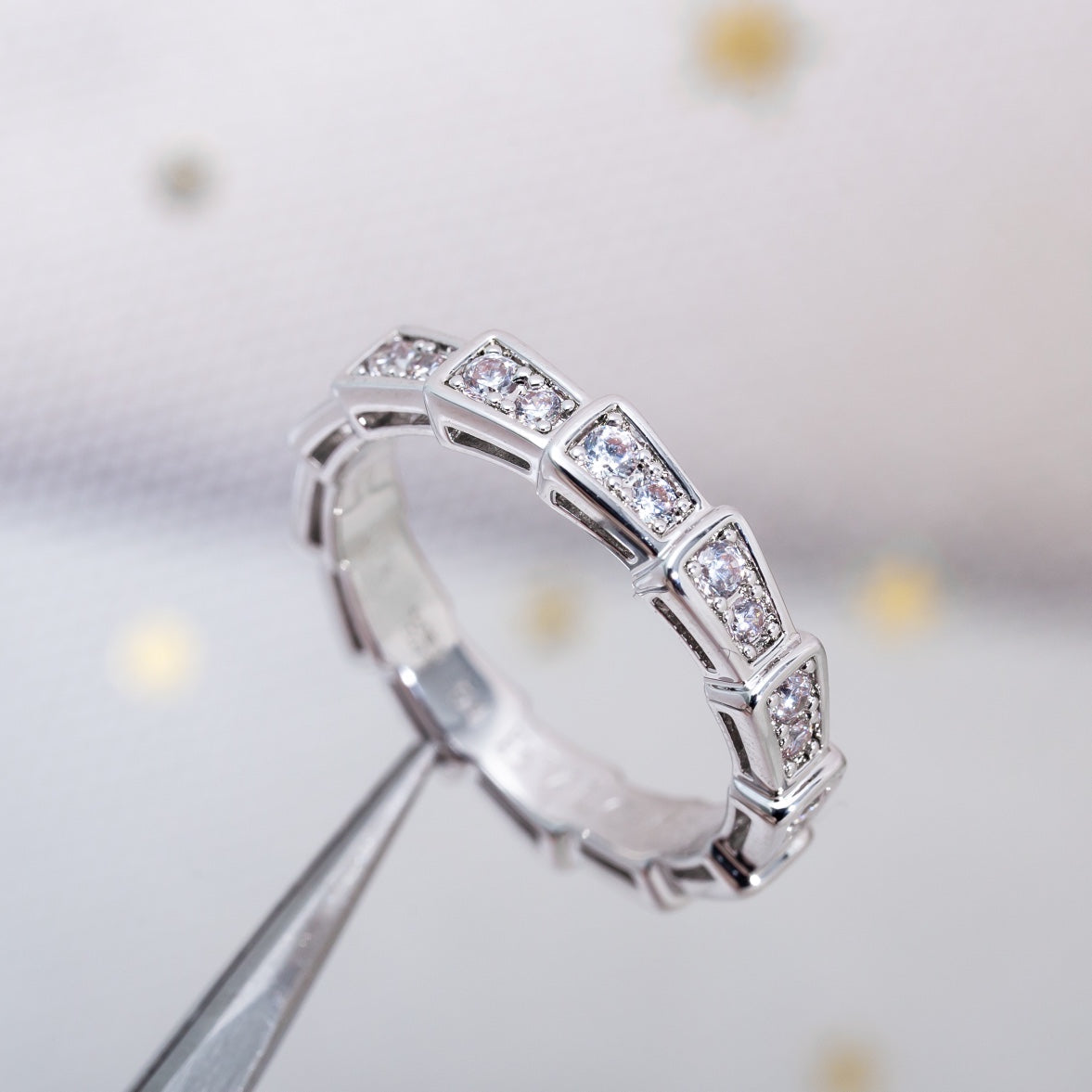 [LORA]SERPENTI RING SILVER DIAMOND PAVED 3MM