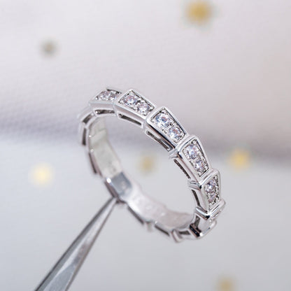 [LORA]SERPENTI RING SILVER DIAMOND PAVED 3MM