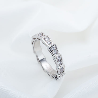 [LORA]SERPENTI RING SILVER DIAMOND PAVED 3MM