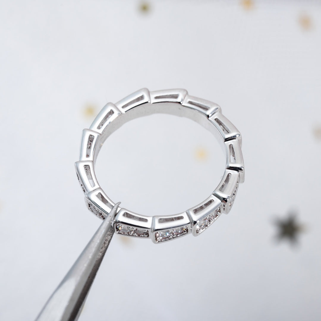 [LORA]SERPENTI RING SILVER DIAMOND PAVED 3MM