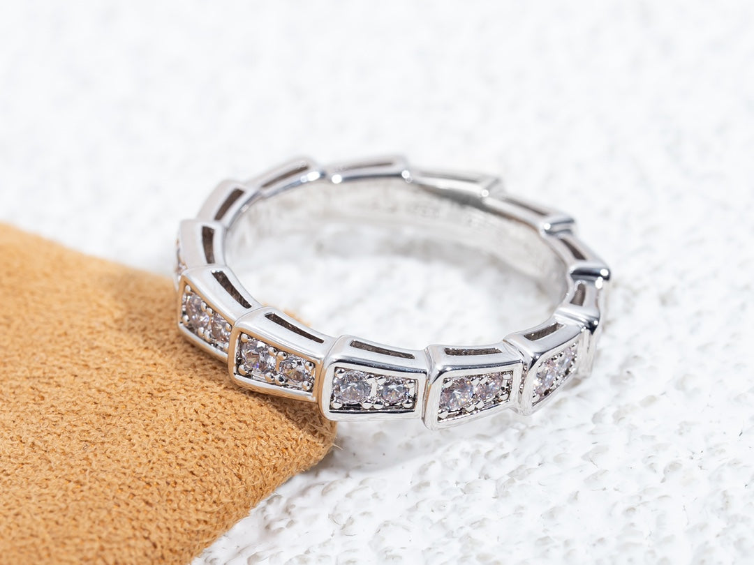 [LORA]SERPENTI RING SILVER DIAMOND PAVED 3MM