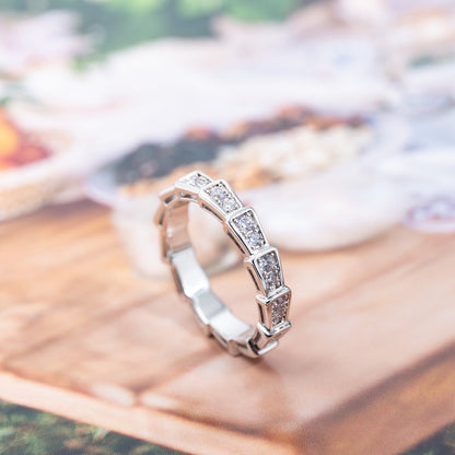 [LORA]SERPENTI RING SILVER DIAMOND PAVED 3MM