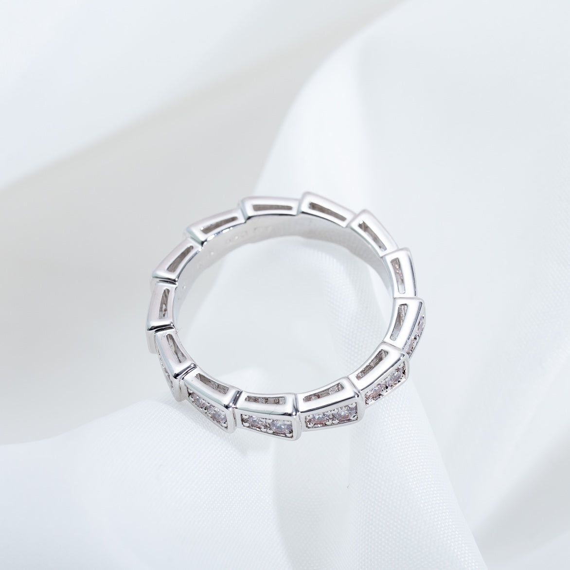 [LORA]SERPENTI RING SILVER DIAMOND PAVED 3MM