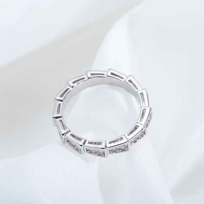 [LORA]SERPENTI RING SILVER DIAMOND PAVED 3MM