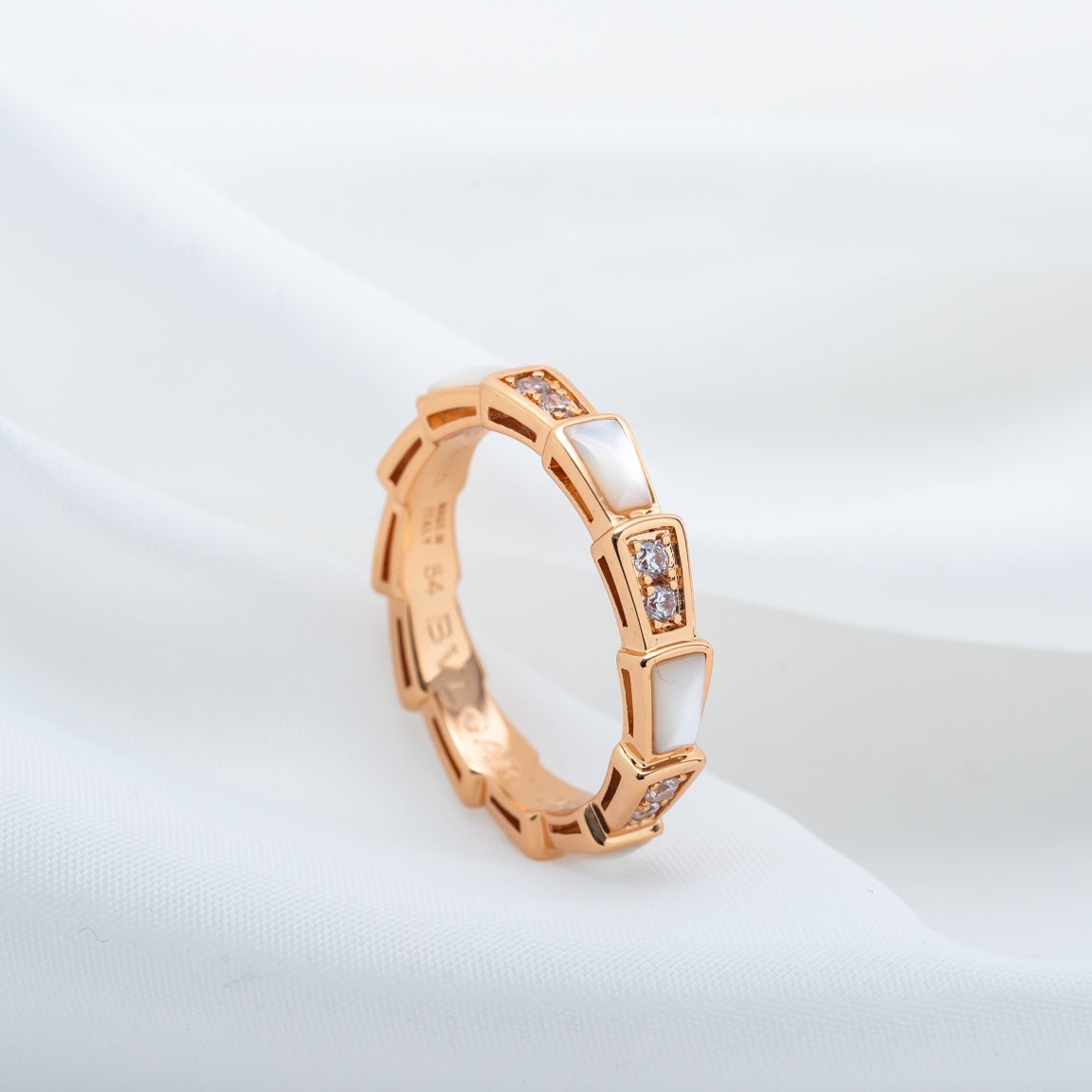 [LORA]SERPENTI RING PINK GOLD DIAMOND MOP 3MM