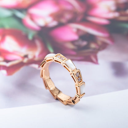 [LORA]SERPENTI RING PINK GOLD DIAMOND MOP 3MM